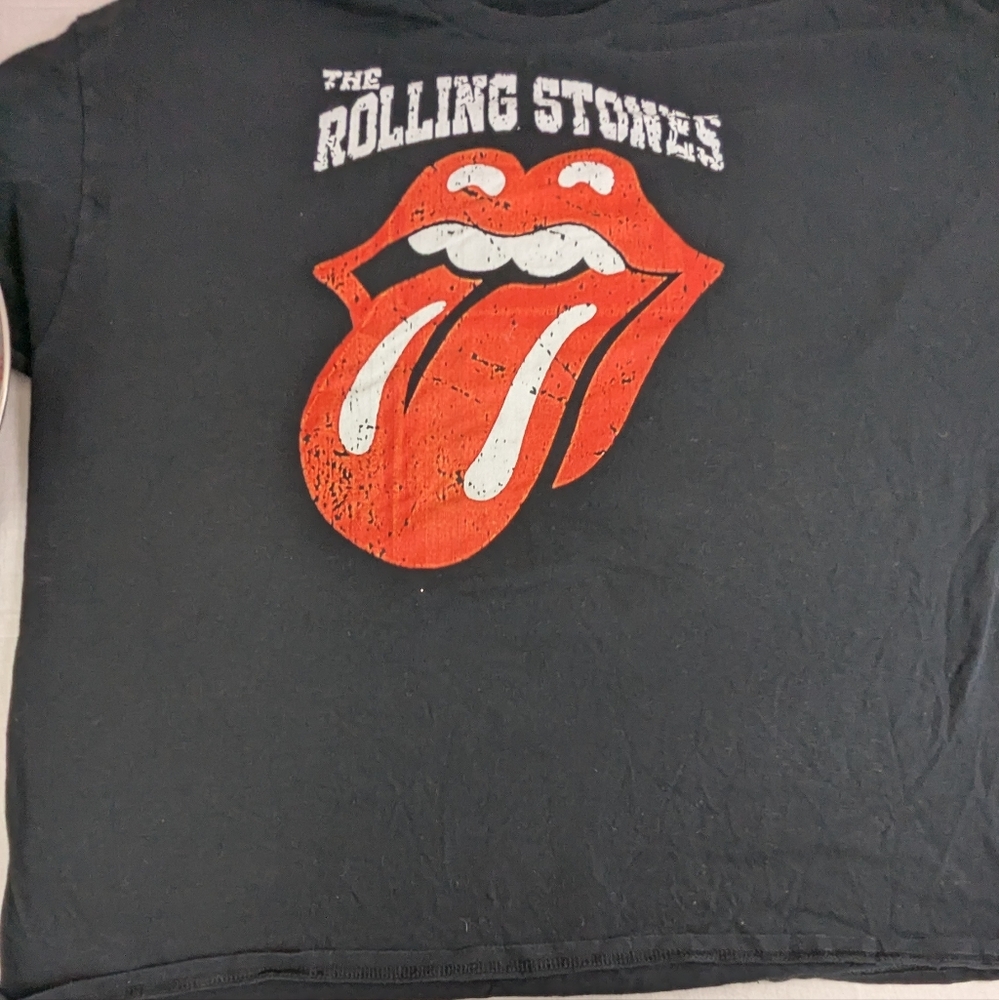 The Rolling Stones 4XL Black Tee with Iconic Band Logo